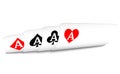 Four aces playing cards poker winner hand Royalty Free Stock Photo