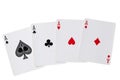 Poker of aces isolated on white background with clipping path Royalty Free Stock Photo