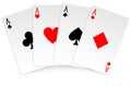 Four aces isolated on table Stock image illustration