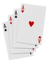 Four aces isolated on white background Royalty Free Stock Photo