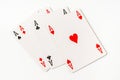 Four aces isolated on white background Royalty Free Stock Photo