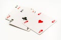 Four aces isolated on white background Royalty Free Stock Photo