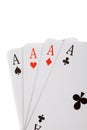 Four Aces, playing cards, isolated on white Royalty Free Stock Photo