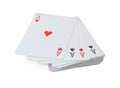 Four aces playing cards isolated. Poker game Royalty Free Stock Photo