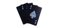 Four aces playing cards for poker casino game isolated on white background Royalty Free Stock Photo