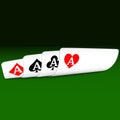 Four aces playing cards poker winner hand Royalty Free Stock Photo