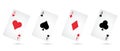 Four aces playing cards poker winner hand Royalty Free Stock Photo