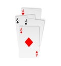 Four aces playing cards poker winner hand