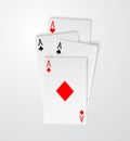 Four aces playing cards poker winner hand