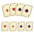 Four aces playing cards spades. Attributes magician