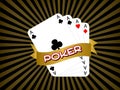 Four aces poker cards gold shiny background vector illustration Royalty Free Stock Photo