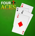 Four aces poker cards winner hand Royalty Free Stock Photo