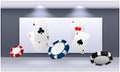 Four aces and poker chips is in the room Royalty Free Stock Photo