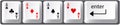 Four aces poker hand computer keyboard keys