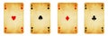 Four Aces Vintage Playing Cards - isolated