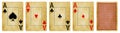 Four Aces Vintage Playing Cards - isolated