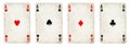 Four Aces Vintage Playing Cards - isolated