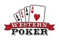 Four aces on white. Poker icon Royalty Free Stock Photo