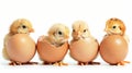 Newborn Chicks Hatching from Eggs Royalty Free Stock Photo