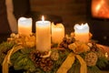 Four advent candles on a wreath