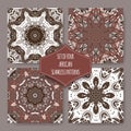 Four African ethnic eastern style seamless patterns