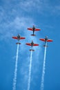 Four airplanes on airshow Royalty Free Stock Photo