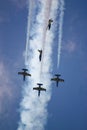 Four airplanes during the aviation show