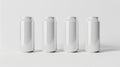 four aluminum white beer can mockup Royalty Free Stock Photo