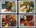 Four americal folk singers on stamps