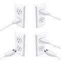 Four american abstract wall outlets with two inputs and plugs