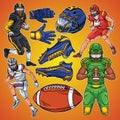 American Football Poses Pack Illustration