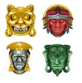 Four ancient masks