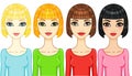 Four animation girls of a different phenotype.