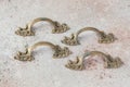 Four antique furniture dresser handles