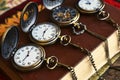 Four Antique Pocket Watchs Royalty Free Stock Photo