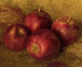 Four apples still-life