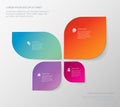 Four area infographic butterfly shape style template