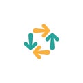 Four arrows circle. Cycle, recycle, refresh. Reload, refresh, loop, direction, rotate Royalty Free Stock Photo