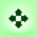 Four arrows solid body flat icon