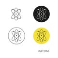 Four atom symbols on on a white background