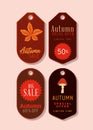 four autumn sale labels Royalty Free Stock Photo