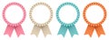 Four Award Badges Frame And Ribbons Retro Colors