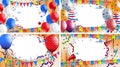 Four backgrounds with party theme