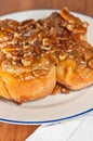 Homemade, hot baked Pecan sticky buns