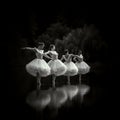 Four ballerinas, symbol of russian change government. Revolution