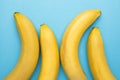 Four bananas as a symbol of male phalos. Big and small penis, sex education Royalty Free Stock Photo