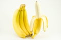Four bananas isolated on white Royalty Free Stock Photo