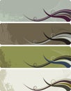 Four banners - abstract grunge background waves