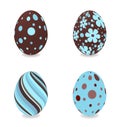Four beautiful painted easter eggs. Royalty Free Stock Photo