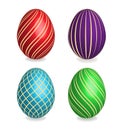 Four beautiful painted easter eggs. Royalty Free Stock Photo